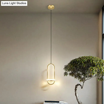 Modern halo ring bedside pendant light for bedroom