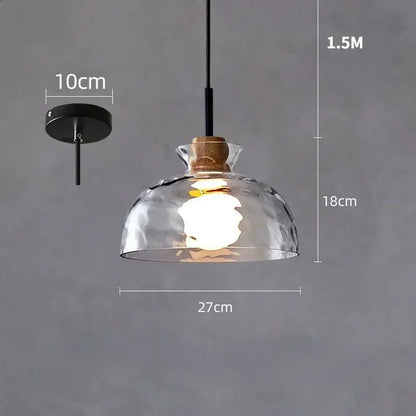 Modern hammered clear glass pendant lamp kitchen led lights