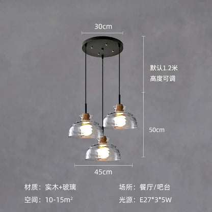 Modern hammered clear glass pendant lamp kitchen led lights