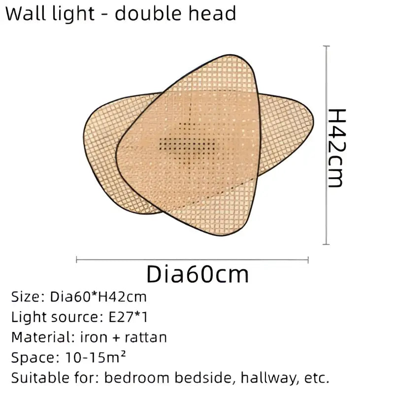 Modern hand made rattan pendant light for living room