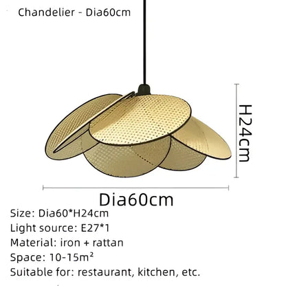 Modern hand made rattan pendant light for living room