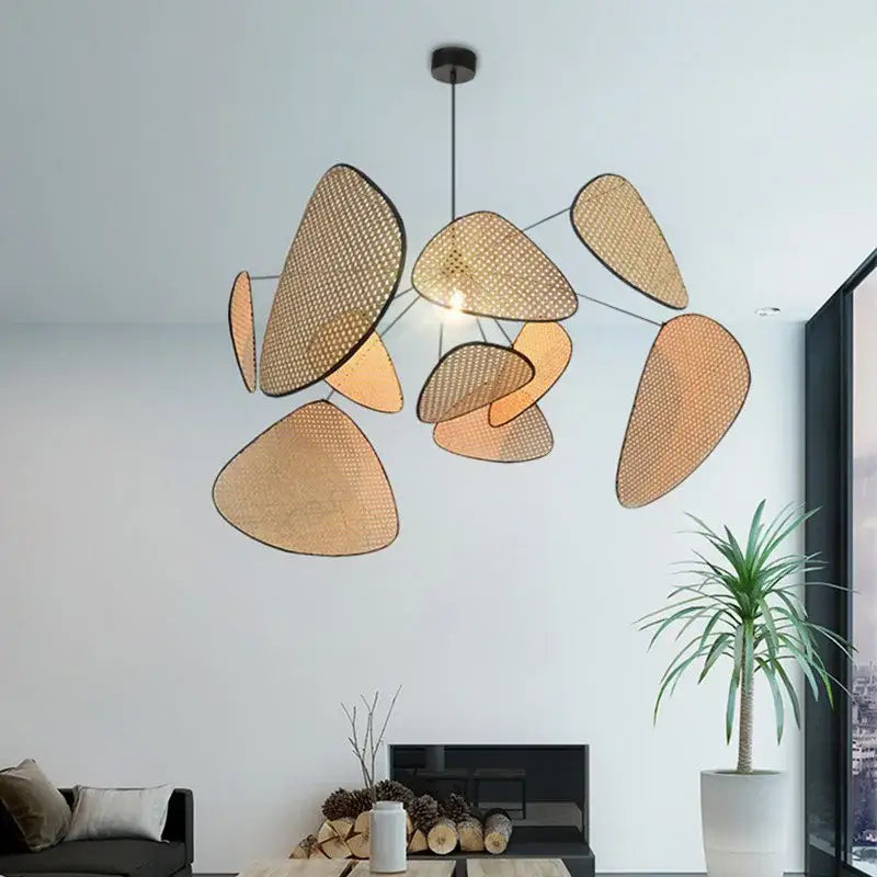 Modern hand made rattan pendant light for living room
