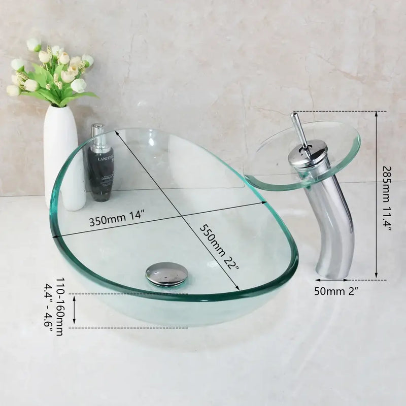 Modern hand painted glass basin mixer faucet bathroom sink chrome
