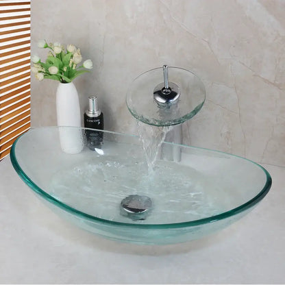 Modern hand painted glass basin mixer faucet bathroom sink chrome