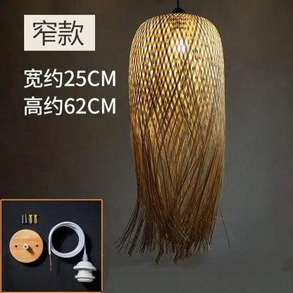 Modern handwoven bamboo pendant lights for dining room