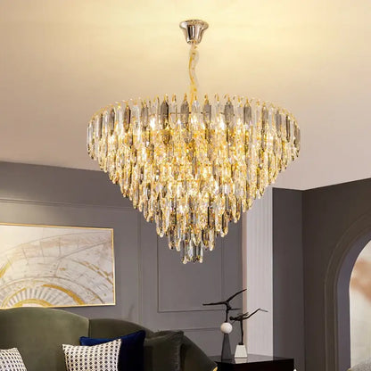 Modern heart shaped gold crystal chandelier living room
