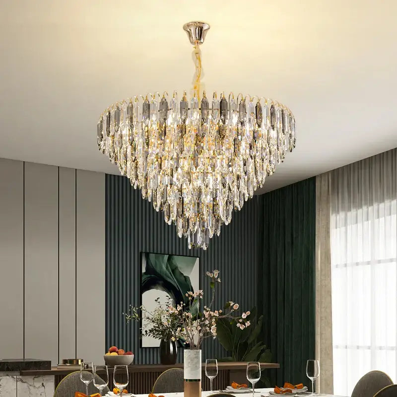 Modern heart shaped gold crystal chandelier living room
