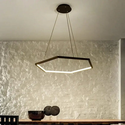 Modern hexagon aluminium led pendant light for living room dimmable