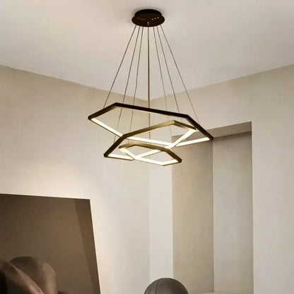 Modern hexagon aluminium led pendant light for living room dimmable