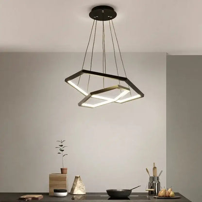 Modern hexagon aluminium led pendant light for living room dimmable