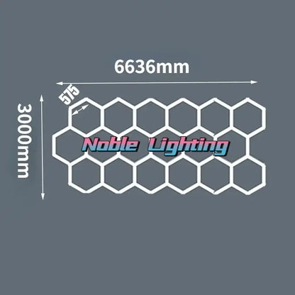 Modern hexagon led ceiling light white & gray garage fixture