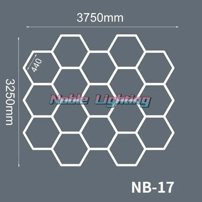 Modern hexagon led ceiling light white & gray garage fixture