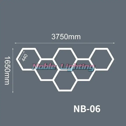 Modern hexagon led ceiling light white & gray garage fixture