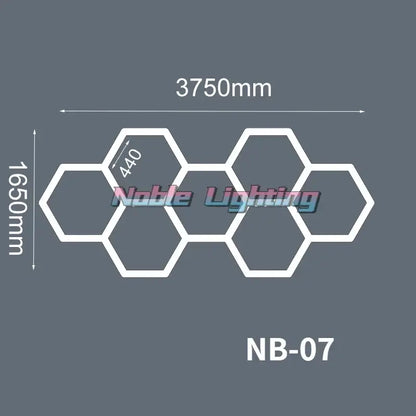 Modern hexagon led ceiling light white & gray garage fixture
