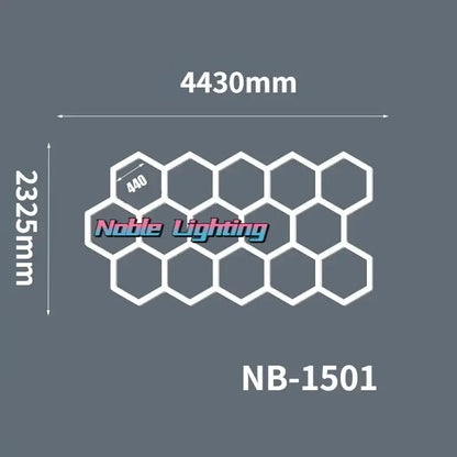 Modern hexagon led ceiling light white & gray garage fixture