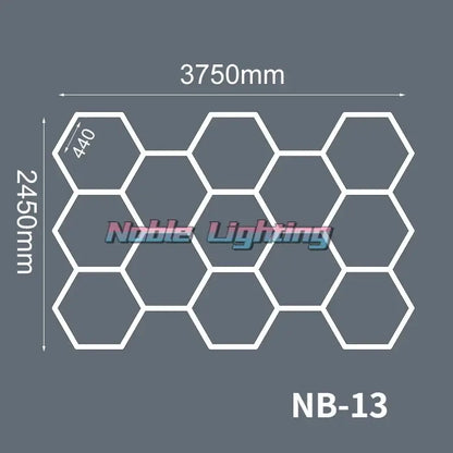 Modern hexagon led ceiling light white & gray garage fixture
