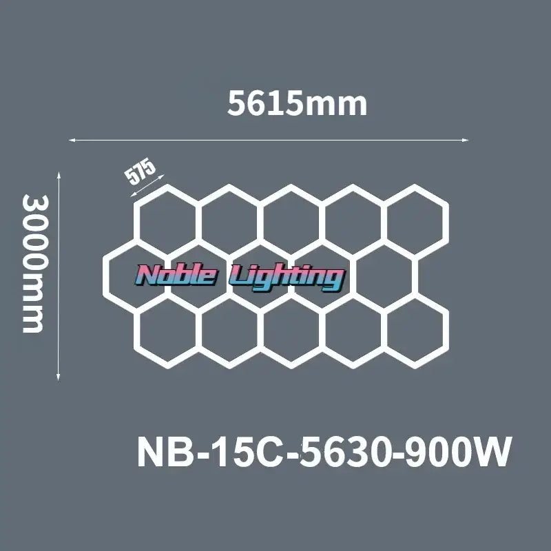 Modern hexagon led ceiling light white & gray garage fixture