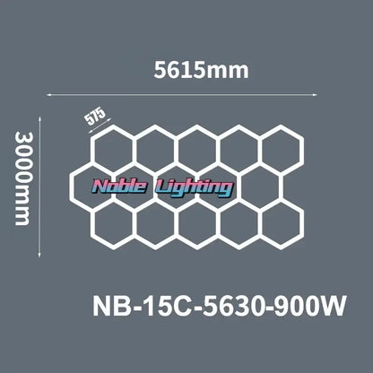 Modern hexagon led ceiling light white & gray garage fixture