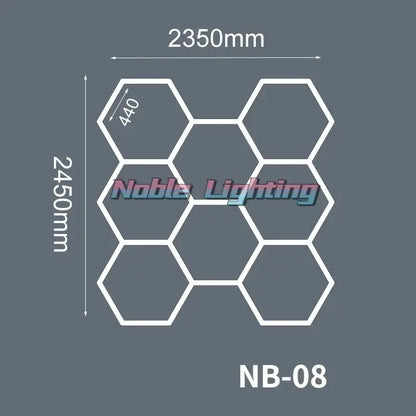 Modern hexagon led ceiling light white & gray garage fixture