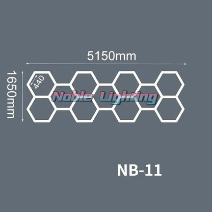 Modern hexagon led ceiling light white & gray garage fixture
