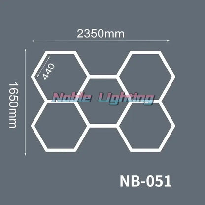 Modern hexagon led ceiling light white & gray garage fixture