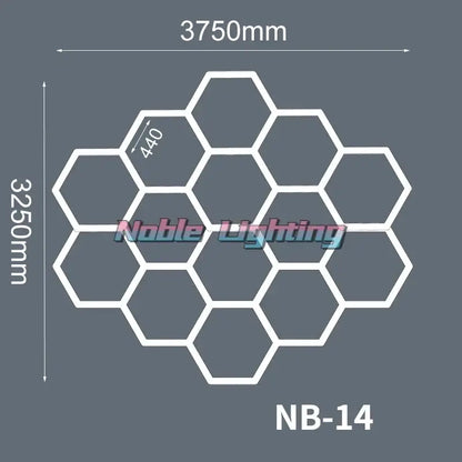 Modern hexagon led ceiling light white & gray garage fixture