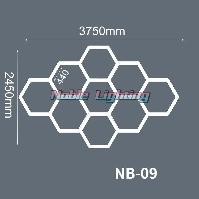 Modern hexagon led ceiling light white & gray garage fixture