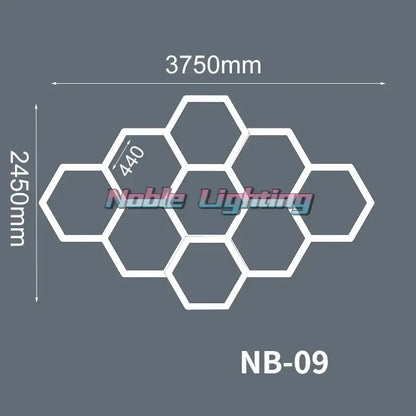 Modern hexagon led ceiling light white & gray garage fixture