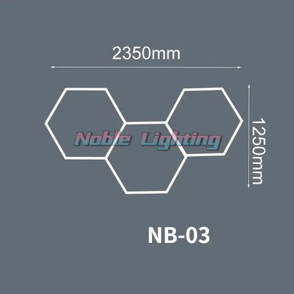 Modern hexagon led ceiling light white & gray garage fixture