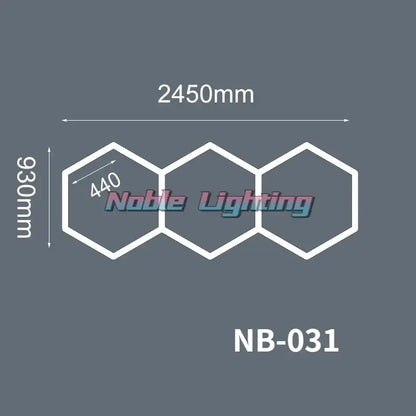 Modern hexagon led ceiling light white & gray garage fixture