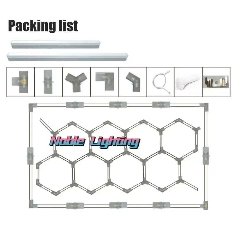 Modern hexagon led ceiling light white & gray garage fixture