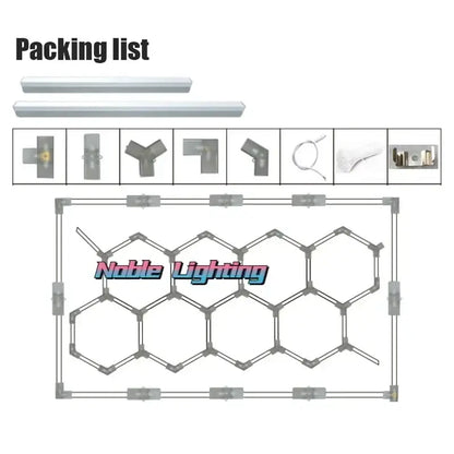 Modern hexagon led ceiling light white & gray garage fixture