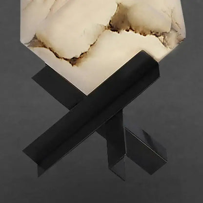 Modern hexagonal cube marble table lamp bedroom light