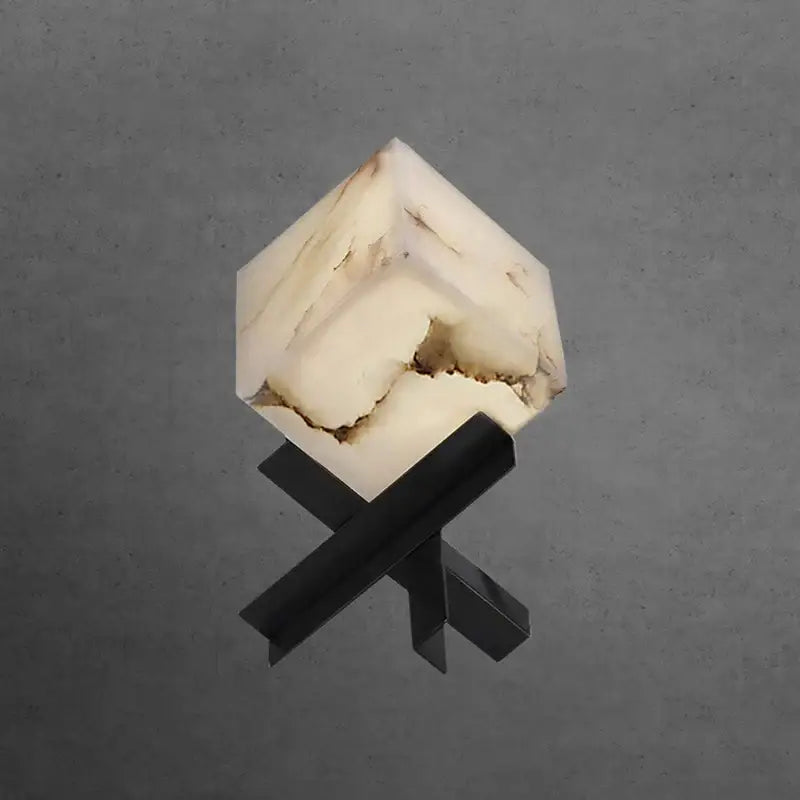 Modern hexagonal cube marble table lamp bedroom light