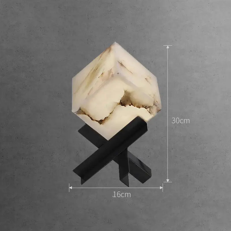 Modern hexagonal cube marble table lamp bedroom light