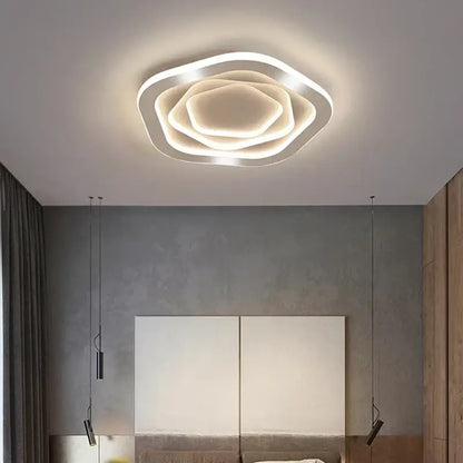 Modern hexagonal gold luxury led ceiling chandelier for living room
