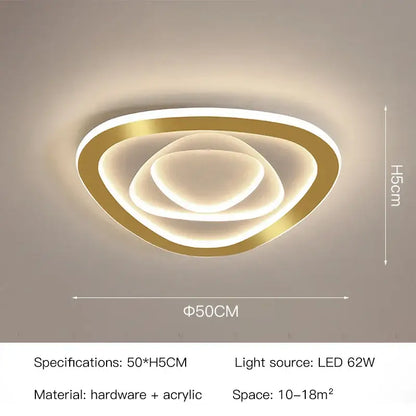 Modern hexagonal gold luxury led ceiling chandelier for living room