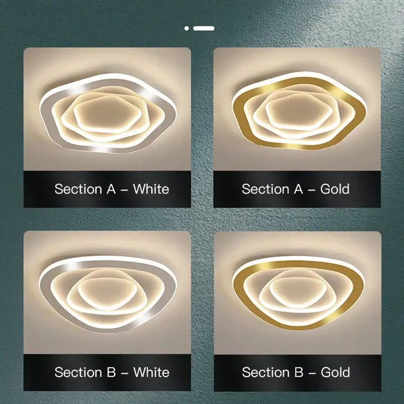 Modern hexagonal gold luxury led ceiling chandelier for living room