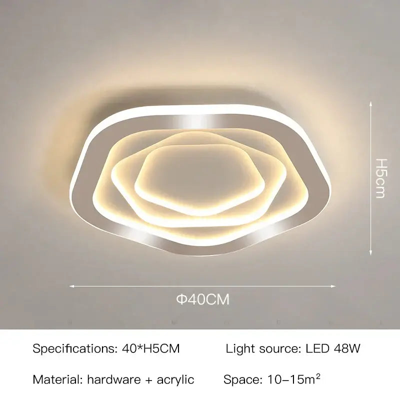 Modern hexagonal gold luxury led ceiling chandelier for living room