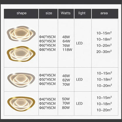 Modern hexagonal gold luxury led ceiling chandelier for living room