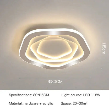 Modern hexagonal gold luxury led ceiling chandelier for living room