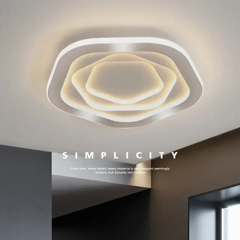 Modern hexagonal gold luxury led ceiling chandelier for living room
