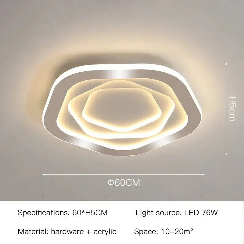 Modern hexagonal gold luxury led ceiling chandelier for living room