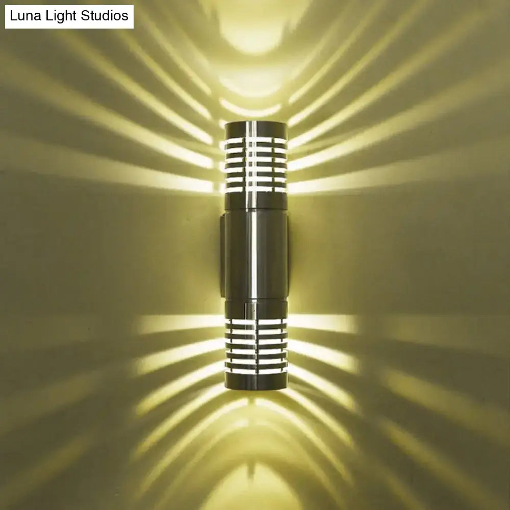 Modern hollow design silver led wall mounted light outdoor sconce