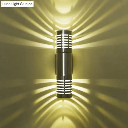 Modern hollow design silver led wall mounted light outdoor sconce