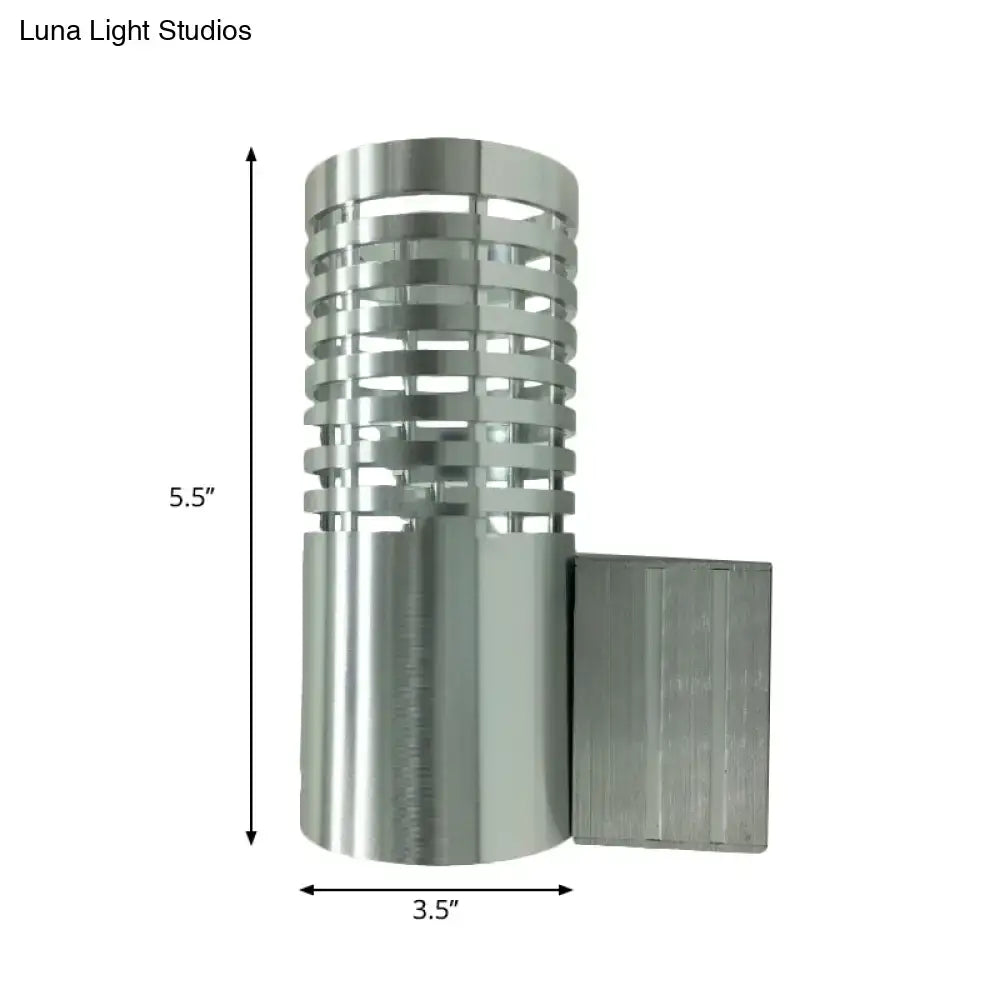 Modern hollow design silver led wall mounted light outdoor sconce