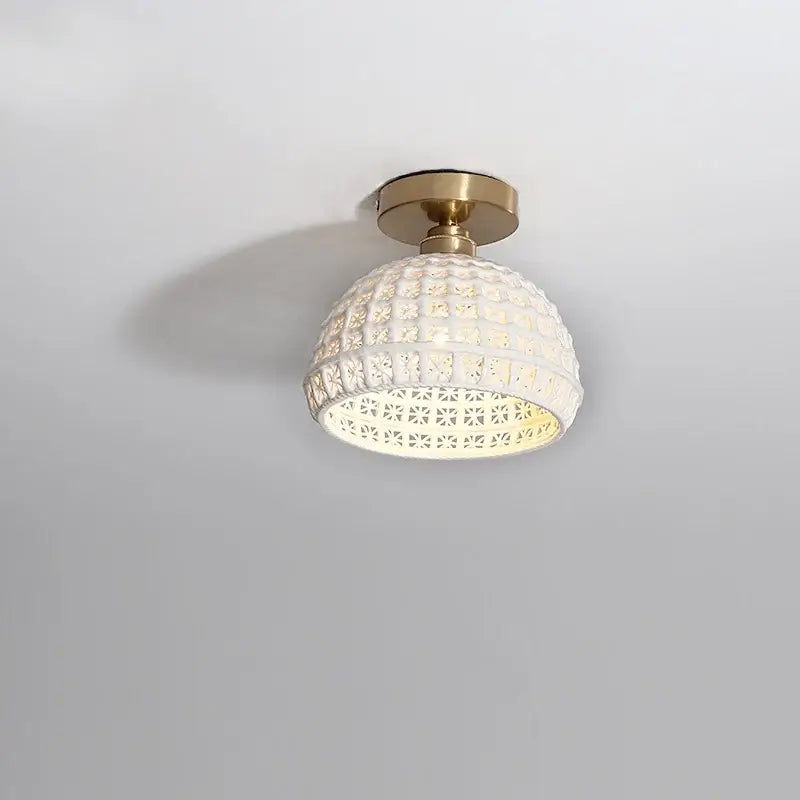 Modern hollow white and gold ceramic led ceiling lights living room