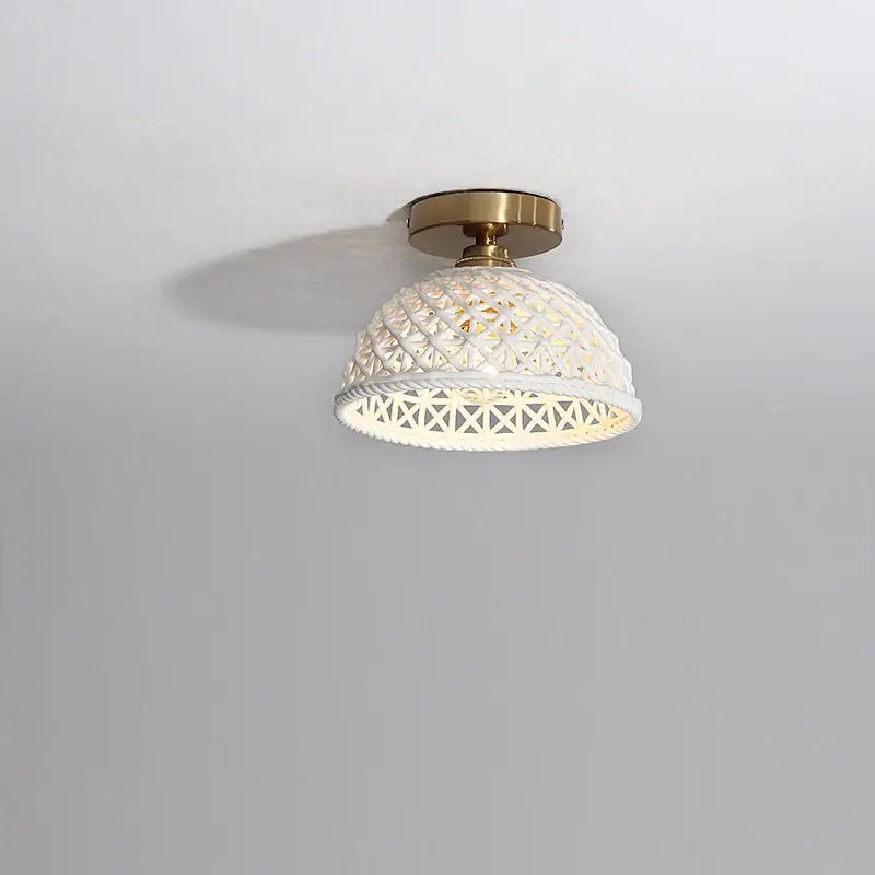 Modern hollow white and gold ceramic led ceiling lights living room