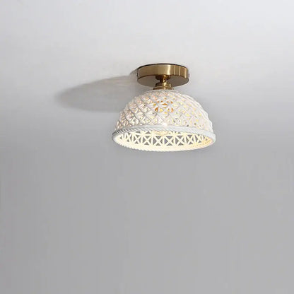 Modern hollow white and gold ceramic led ceiling lights living room