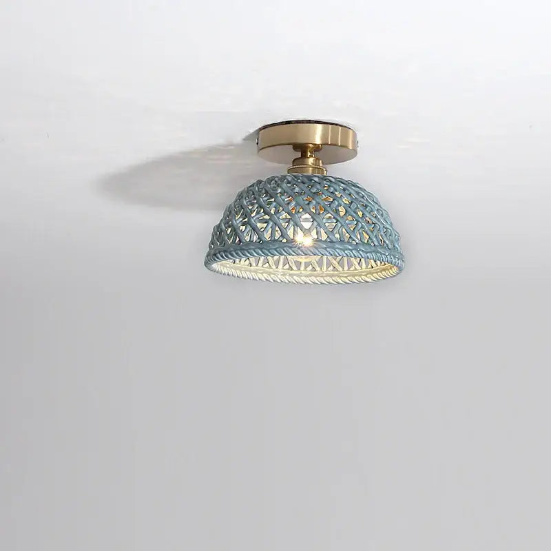 Modern hollow white and gold ceramic led ceiling lights living room